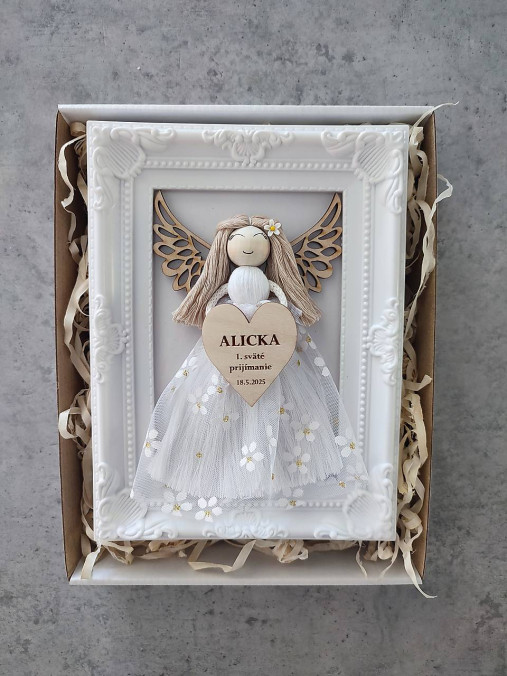 Dekorácie - Macrame anjel prvé sväté prijímanie  - 17489336_