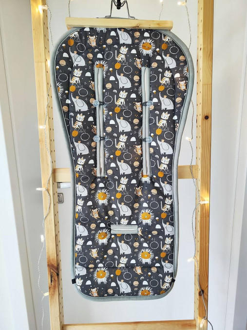 Detský textil - Podložka do kočíka CYBEX Talos S Lux proti poteniu 100 % merino top super wash Natural  Zvieratká Cirkus - 17490549_