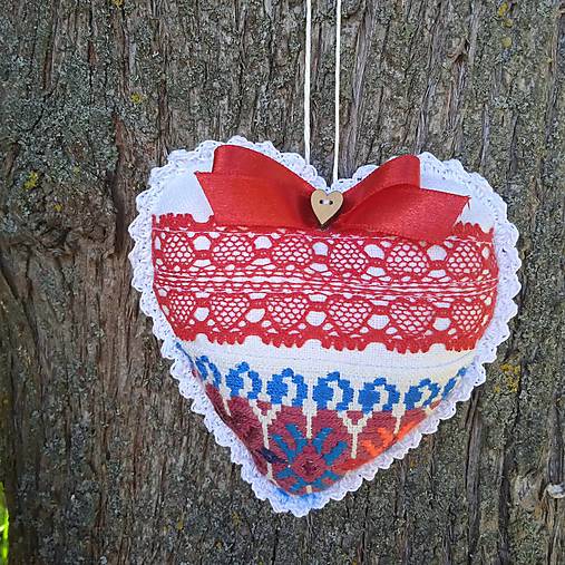 Dekorácie - Ľudové srdiečko - 17488987_