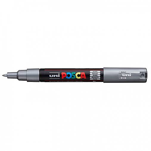 Uni POSCA, PC-1M (0,7 mm), akrylový popisovač (strieborná)