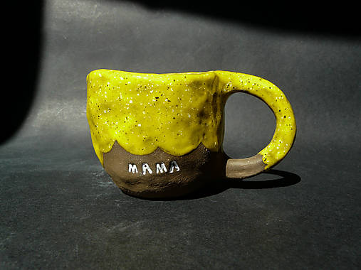 Nádoby - Šálka Mama žltá - 17491594_