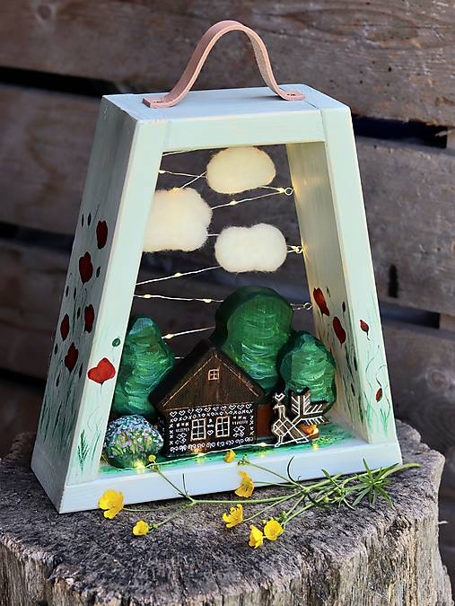 Lampášik Čičmany "vlčí mak" - mint