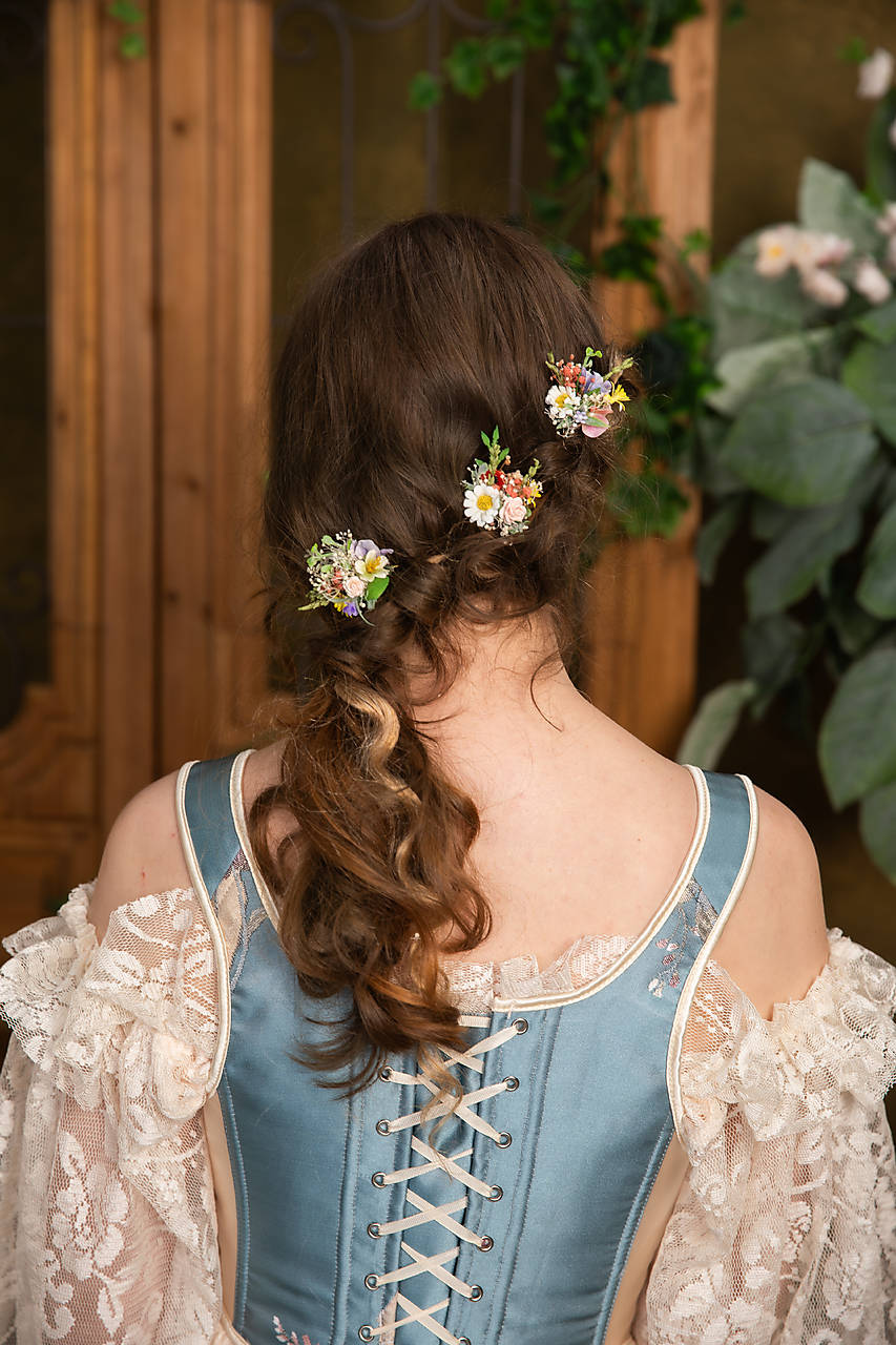 Kvetinové vlásenky "vyfarbený svet" 