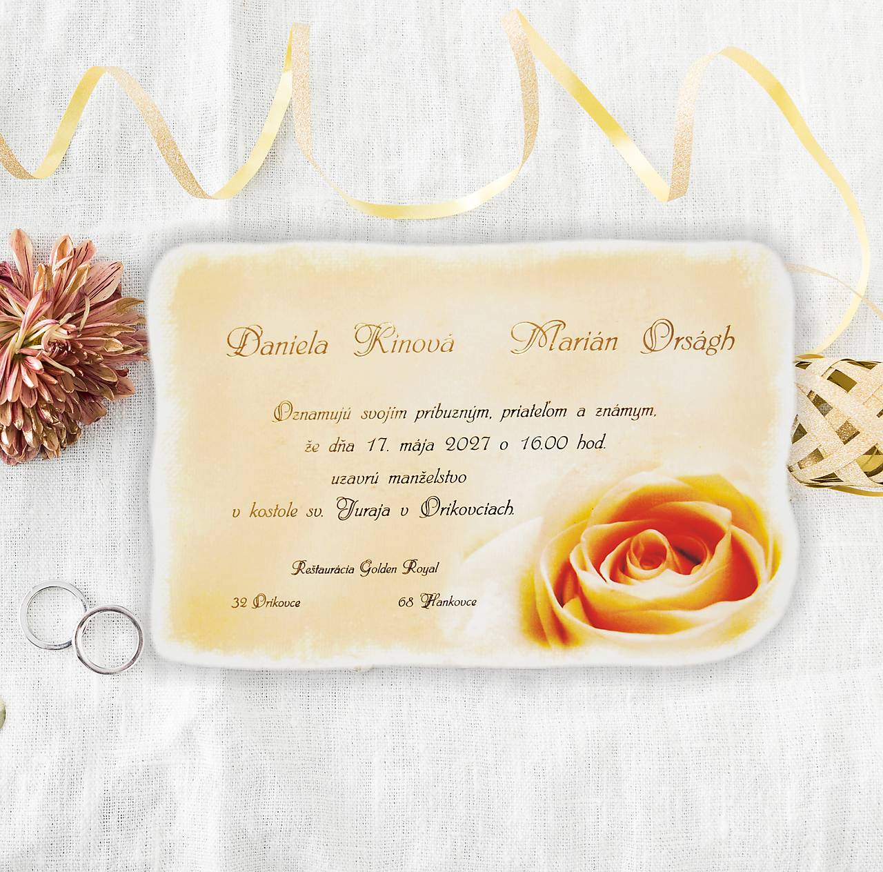 Svadobné oznámenia A5008