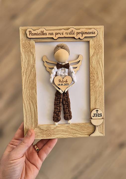 Dekorácie - Anjelik pre chlapca na 1.sv.prijímanie  - 17492843_