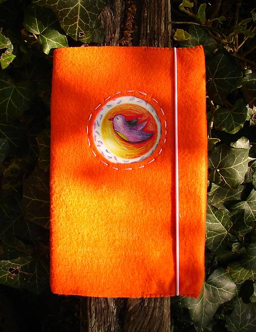 Papiernictvo - Kožuch/obal na knihu: v t á č i k (oranžová) - 17494621_