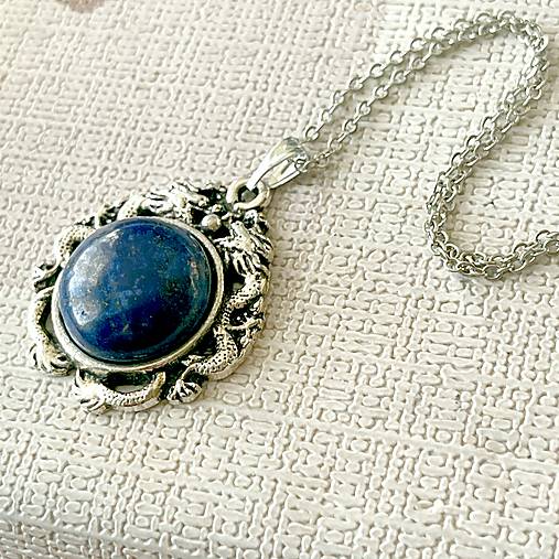 Lapis Lazuli Antique Silver Pendant / Prívesok s lazuritom E051