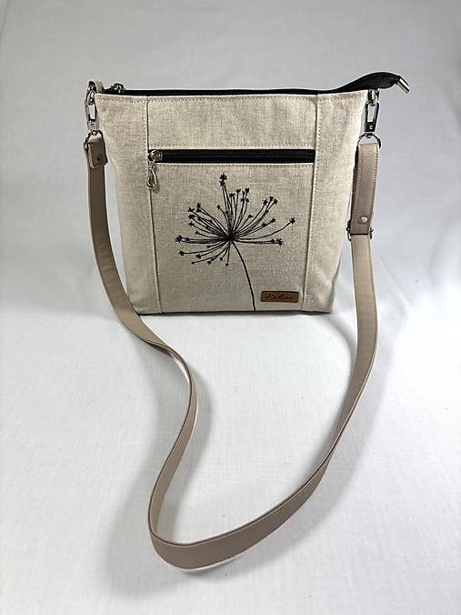Kabelky - Ľanová crossbody kabelka - 17495251_