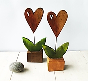 Dekorácie - Drevené kvietky - srdiečka (Samostatné srdiečko) - 17496275_