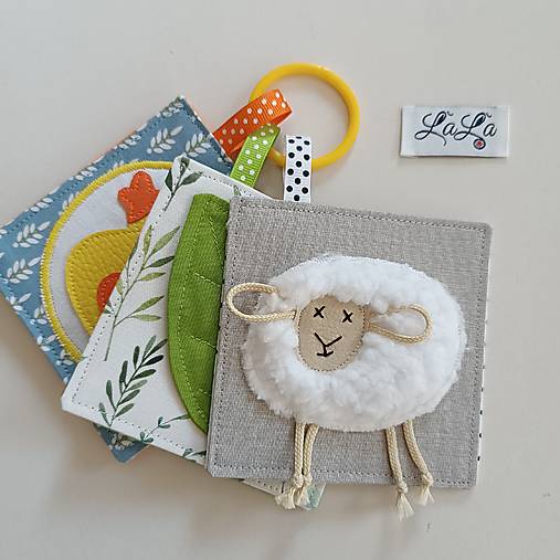 Hračky - Ovečka - quiet book kartička - 17496525_