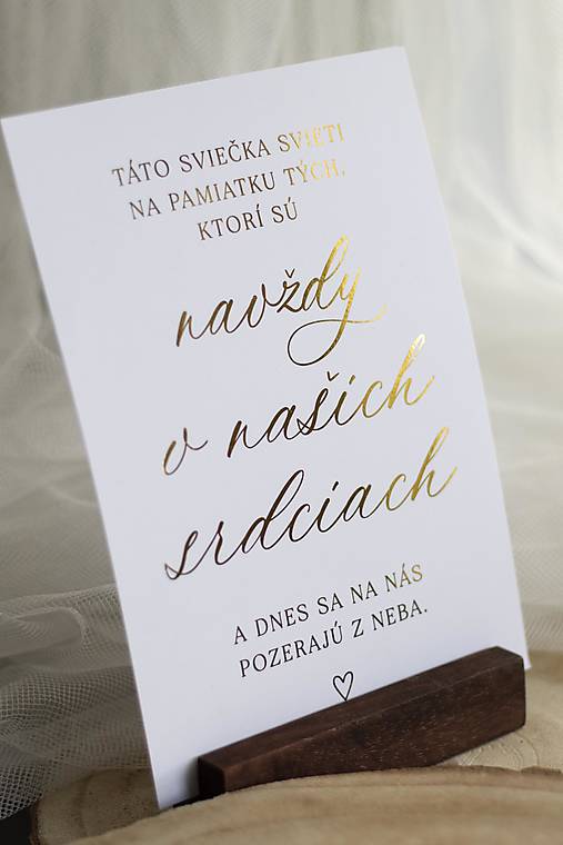 Papiernictvo - Sviečka  - info kartička A5 ZLATÁ - 17497557_