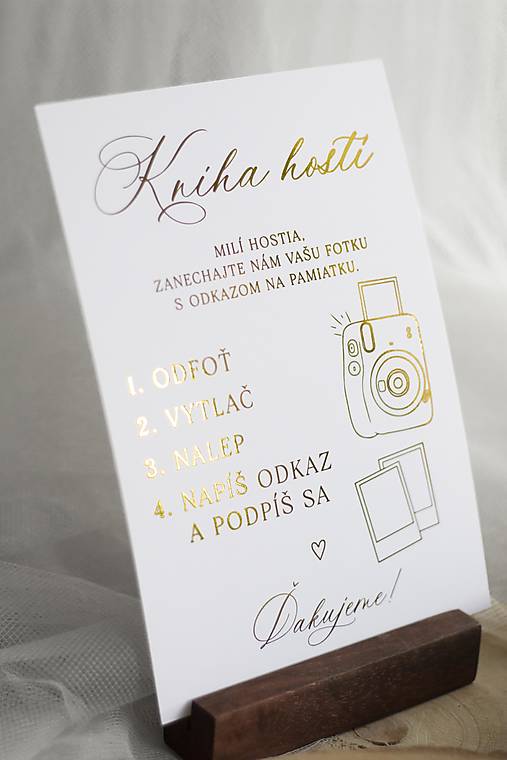 Papiernictvo - Kniha hostí III.  - info kartička A5 ZLATÁ - 17497648_