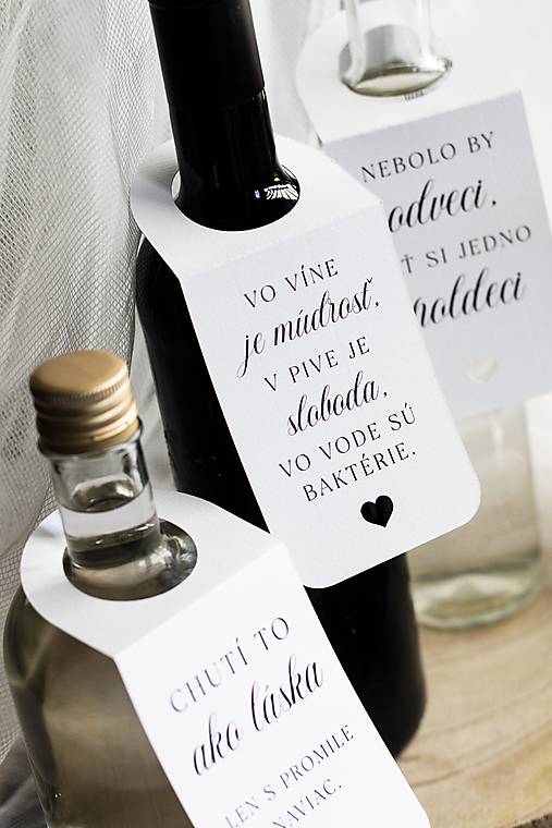 Úložné priestory & Organizácia - Visačka na svadobný alkohol - vzor A - 17497847_