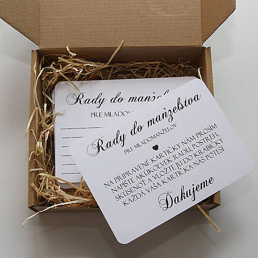 Kartičky Rady pre mladomanželov v krabičke