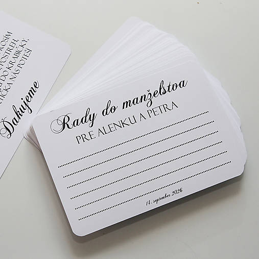 Rady pre mladomanželov personalizované v krabičke