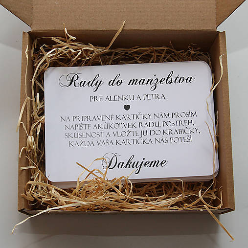 Rady pre mladomanželov personalizované v krabičke