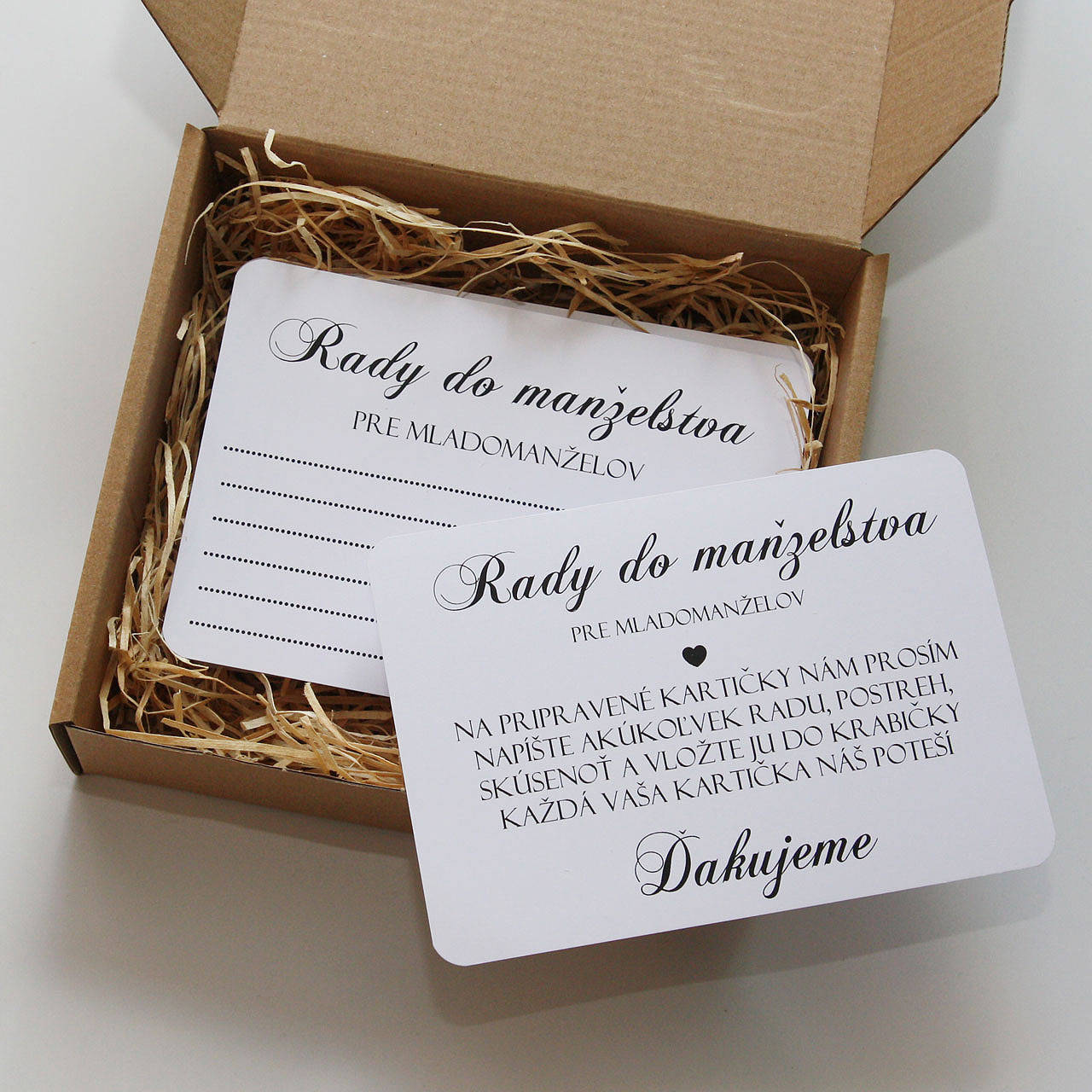 Kartičky Rady pre mladomanželov v krabičke