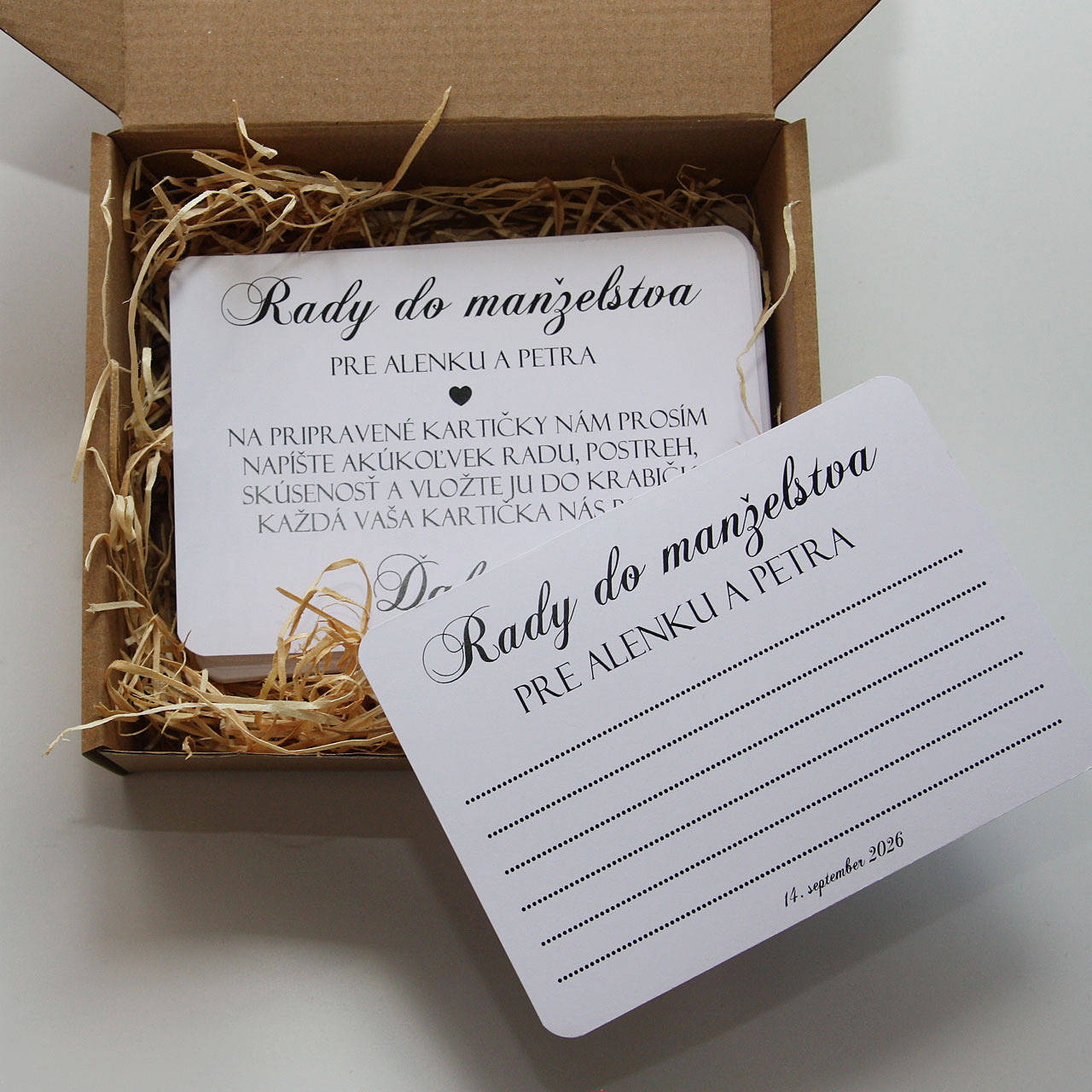Rady pre mladomanželov personalizované v krabičke