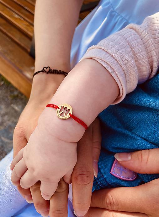 Detské doplnky - Červený náramok s anjelikom - 17496669_