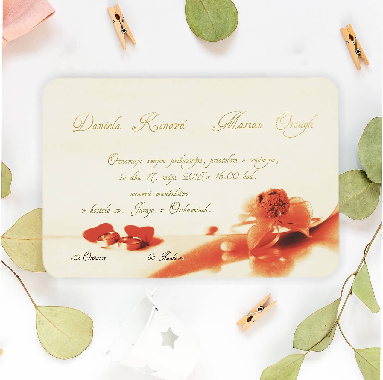 Svadobné oznámenia A5007