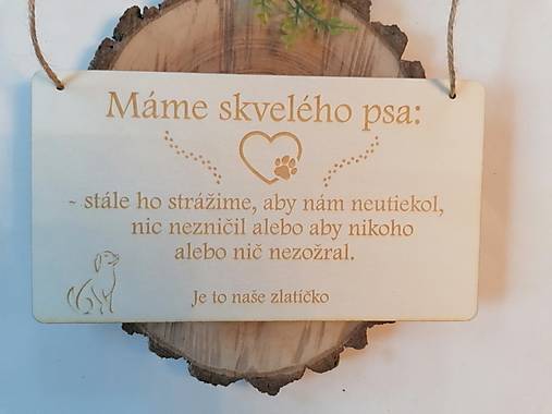 Tabuľky - Drevená tabuľka pre psíčkarov - 17496358_