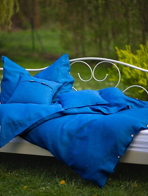 Úžitkový textil - Ľanové obliečky Cobalt Blue - 17496967_