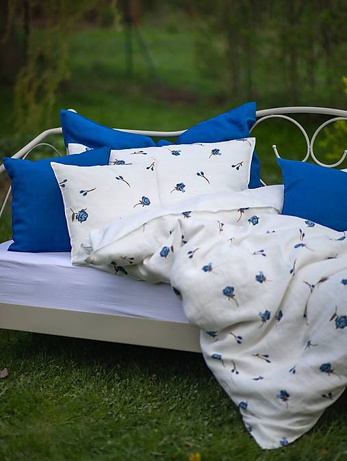 Úžitkový textil - Ľanové posteľné obliečky Flower Paradise - 17496977_