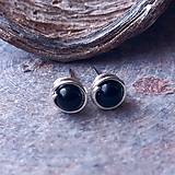 Náušnice - extramini napichovačky onyx - 17498595_