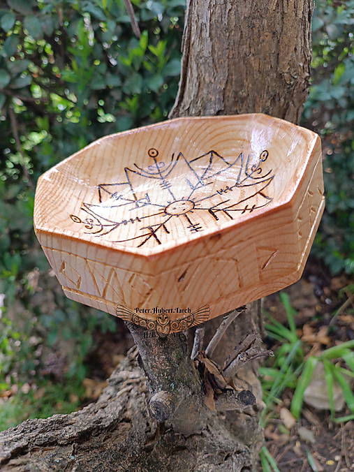Nádoby - Vikingská miska - Futhark - Viking wooden bowl - 17501566_