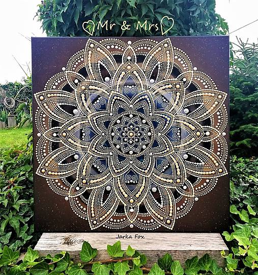 Obrazy - SVADOBNÁ MANDALA LÁSKY a ŠŤASTNÉHO ŽIVOTA❤️originálny svadobný dar pre mladomanželov  - 17500975_