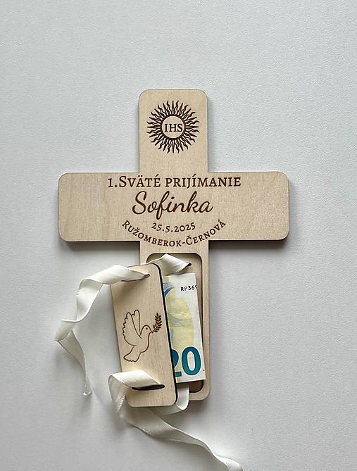 Dekorácie - Pamiatka na 1. sv. prijímanie Kríž / Krížik na prvé sväté prijímanie - 17503859_