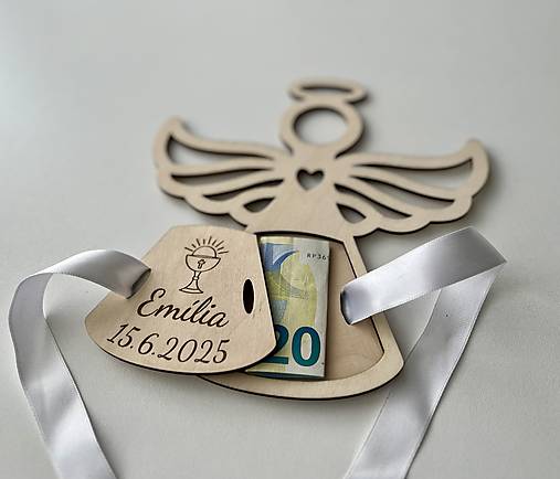 Dekorácie - Pamiatka na 1. sv. prijímanie Anjel - 17503881_