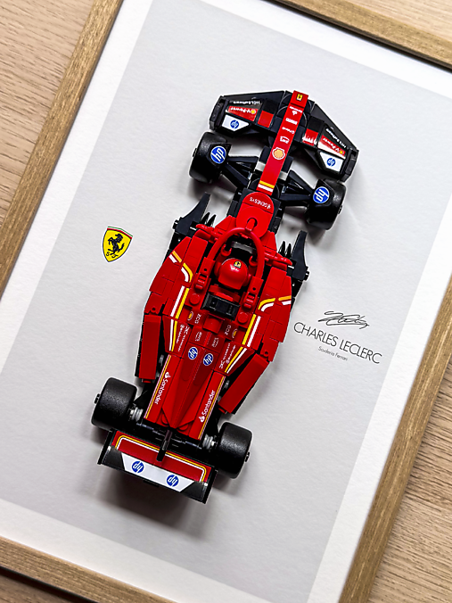 F1 Lego Model (2024) + Print + Rám | Limitovaná edice + pohlednice A5 s jezdce (zdarma)