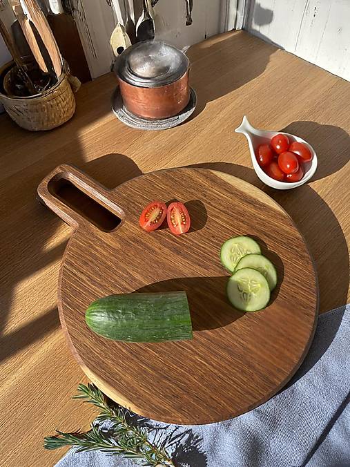 Príbory, varešky, pomôcky - Dubový lopár - okrúhly - veľkosť S - 17503160_