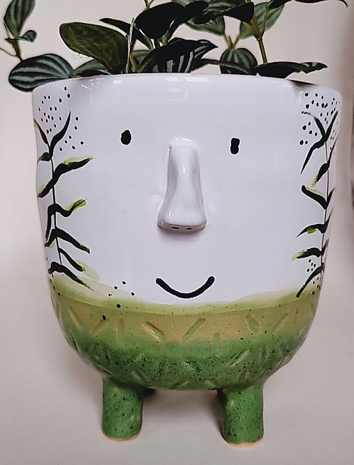 Nádoby - Keramický kvetináč na nožičkách - kvetový I. - 17503492_