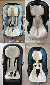 Detský textil - Vlnienka univerzálna podložka 3 v 1  do autosedačky 0/13kg a kočíku  100% Merino proti poteniu a prechladnutiu na mieru - 17504173_