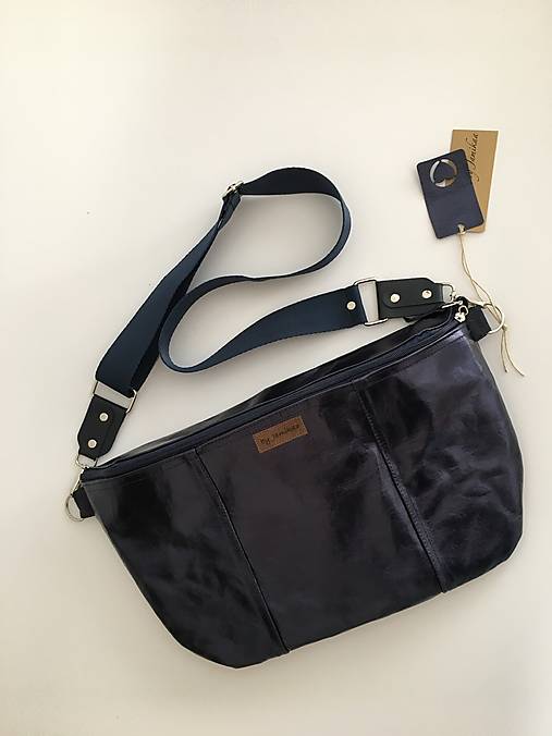 Kabelky - XL Fanny pack "Navy blue" - 17504214_
