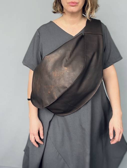Veľké tašky - HOBO maxi hnedo medená kožená kabelka - 17504535_