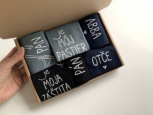 Motivačné maľované ponožky s nápisom: "Pán je môj pastier!" (sivé)