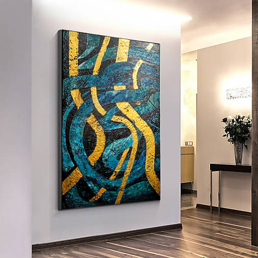 Obrazy - Zlaté zauzlenie 70x50 - 17504176_