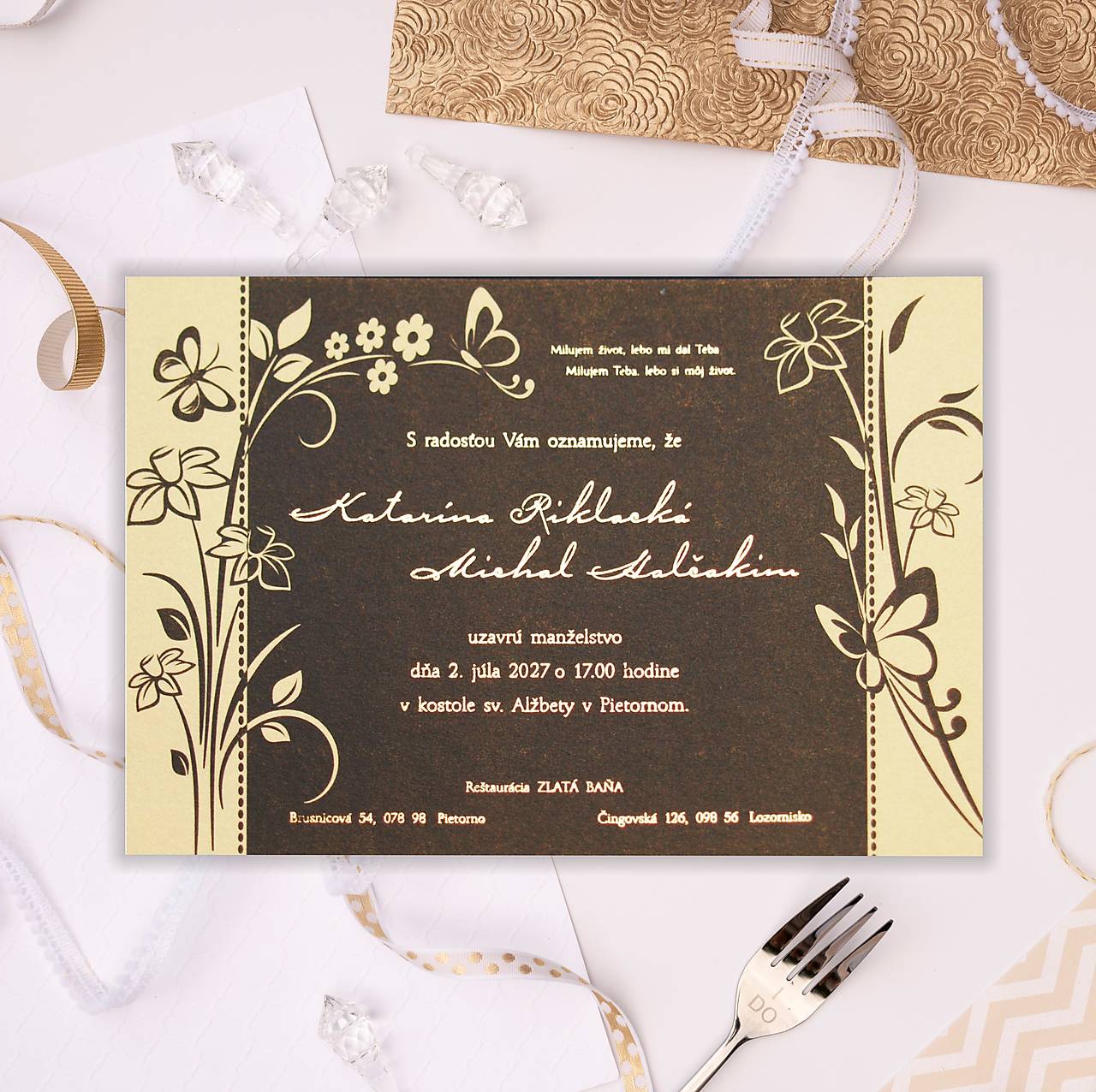 Svadobné oznámenia A5009