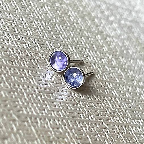 Tanzanite Silver Ag925 Stud Earrings / Náušnice s tanzanitom E014