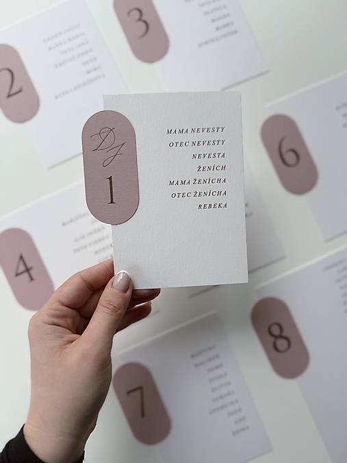 Papiernictvo - Zasadací poriadok A6 ružové čísla - 17506757_