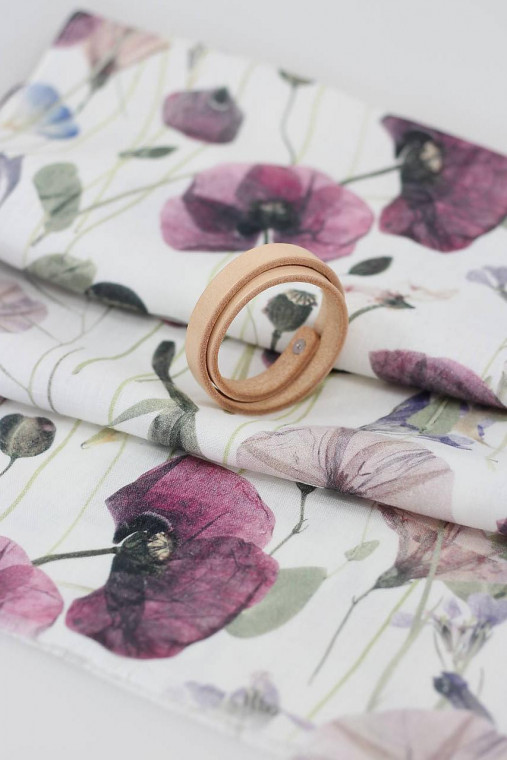 Elegantná biela dámska šatka z exkluzívneho premium kvetinového 100% ľanu "Lila Poppy"