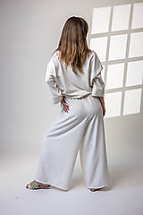 Nohavice - Široké ležérne nohavice maslové Poppy - 17507503_