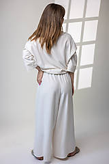 Nohavice - Široké ležérne nohavice maslové Poppy - 17507504_