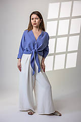 Nohavice - Široké ležérne nohavice maslové Poppy - 17507506_