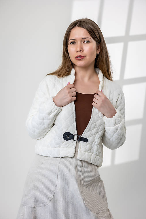 Bundy a kabáty - Bunda prešívaná bežová Vera - 17507575_