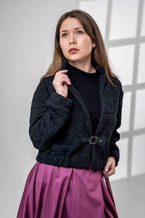 Bundy a kabáty - Bunda prešívaná čierna Vera - 17507601_