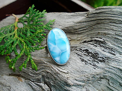 Strieborny prsteň Ag 925 Larimar